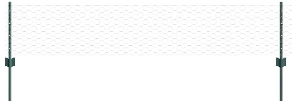 Postes de Cerca vidaXL 11 pcs U-Channel Verde 40 cm Aço