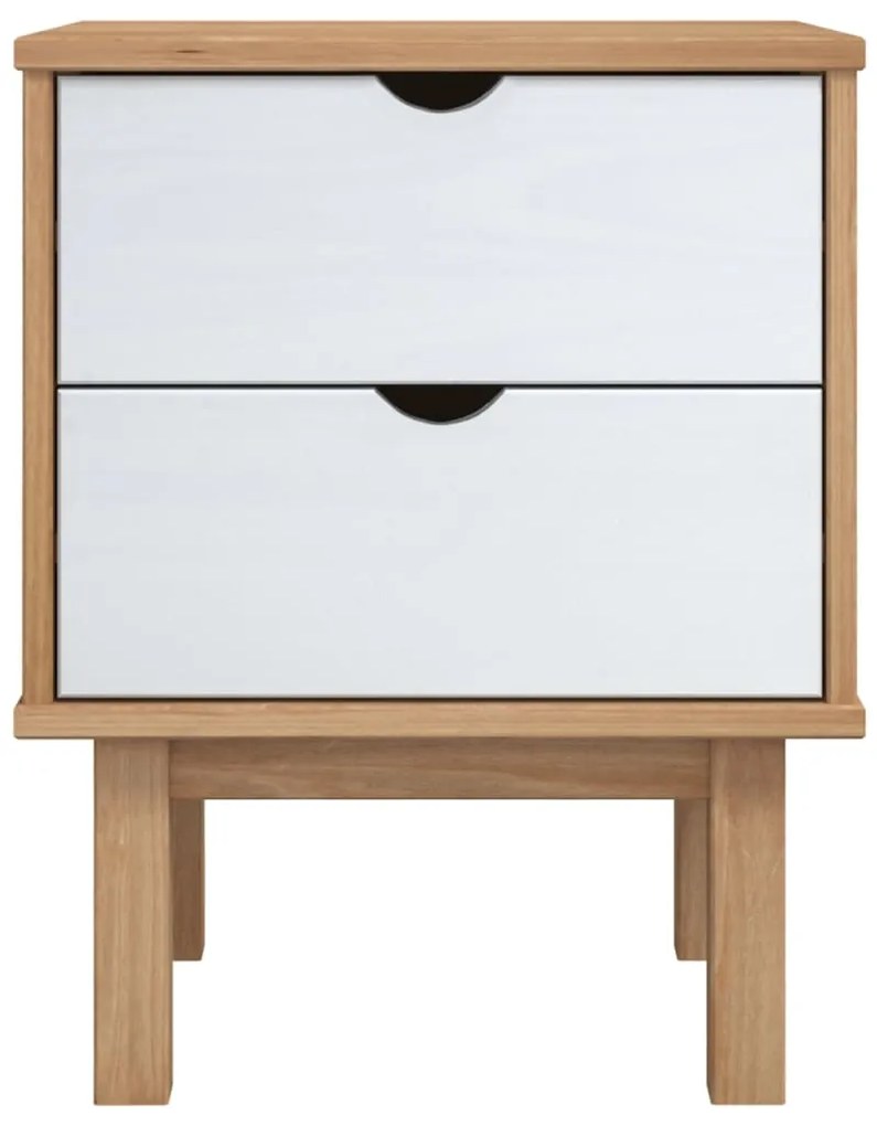 Mesa DE cabeceira OTTA 45x39x57 cm pinho maciço castanho/branco