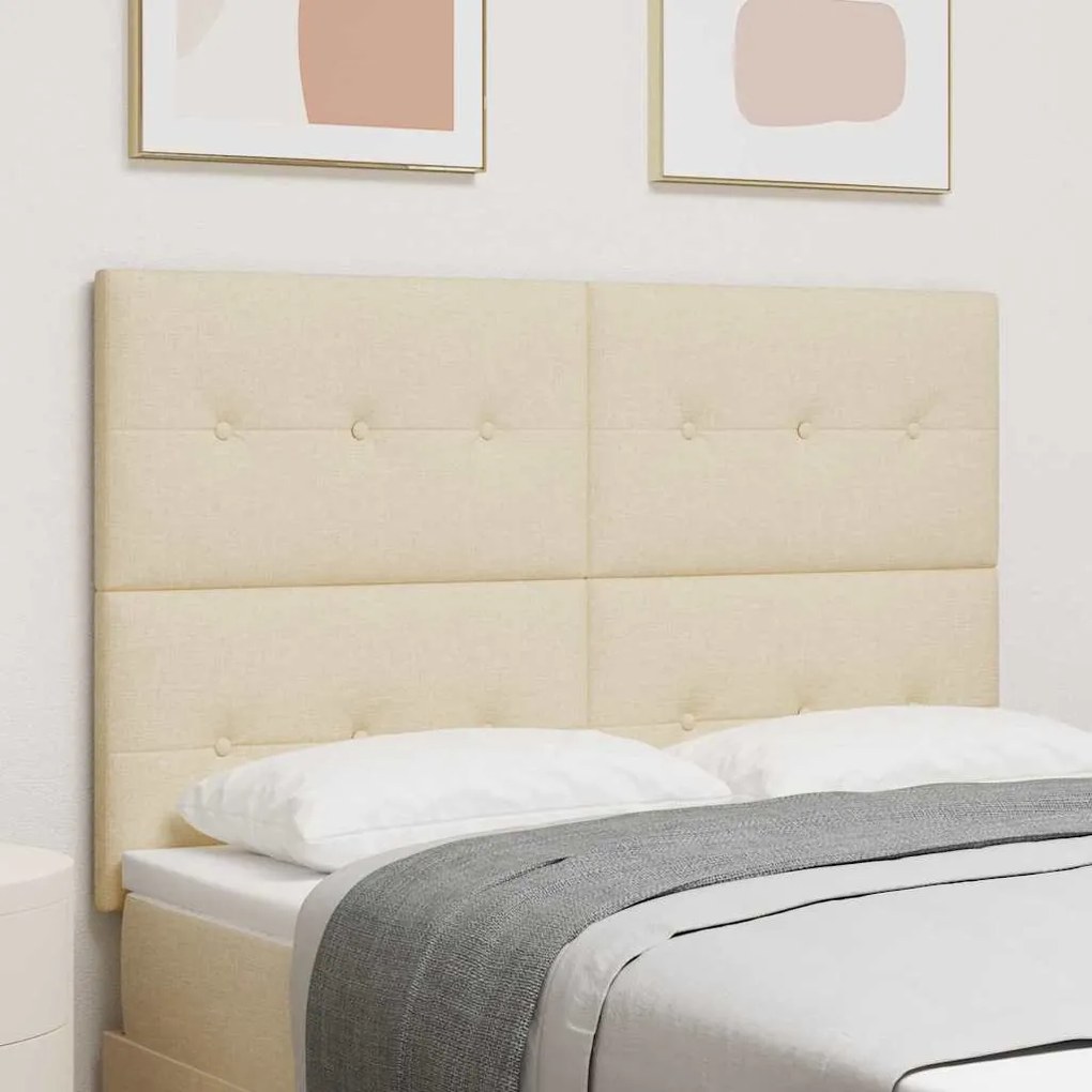 vidaXL Cabeceira LED Creme 72 cm Tecido