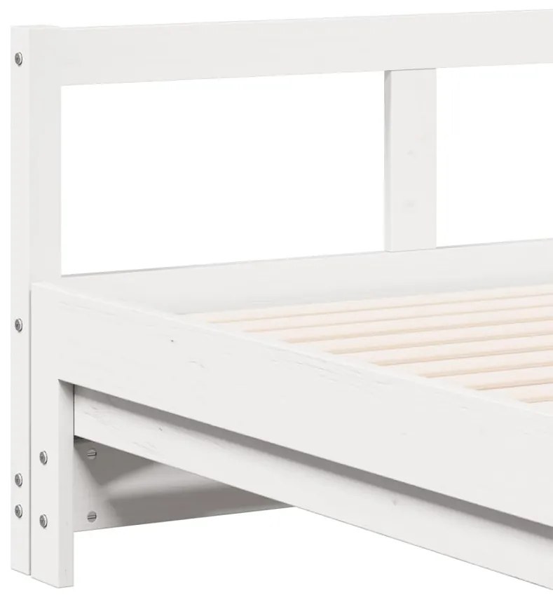 Sofá-cama sem colchão 80x200 cm madeira de pinho maciça branco