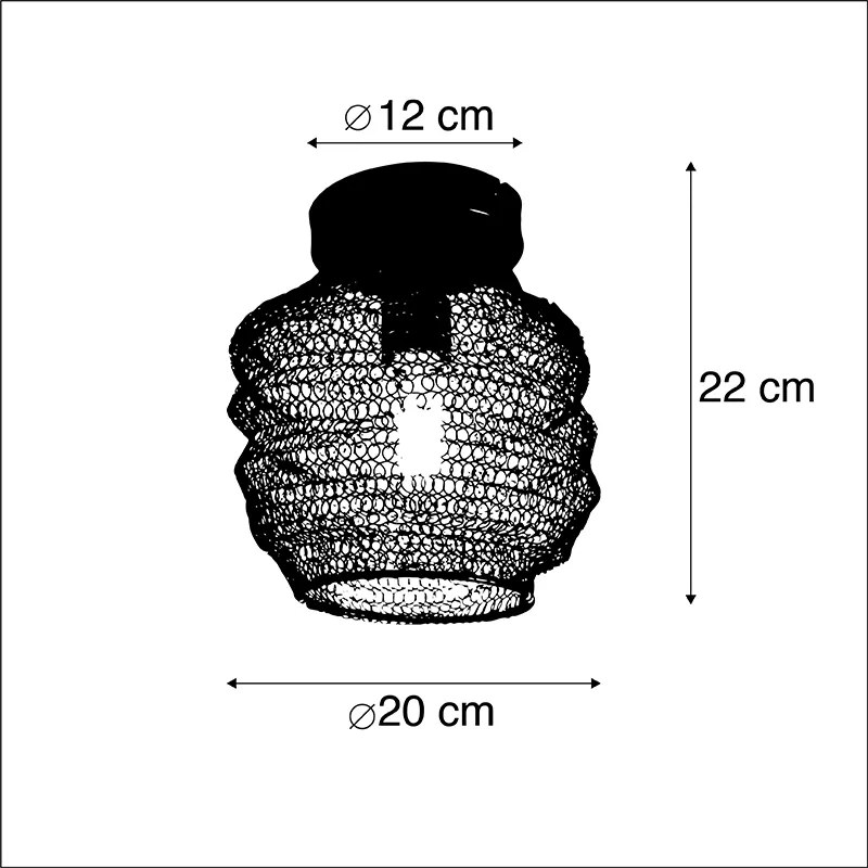 Luminária de teto oriental preta - Nidum Bene Oriental