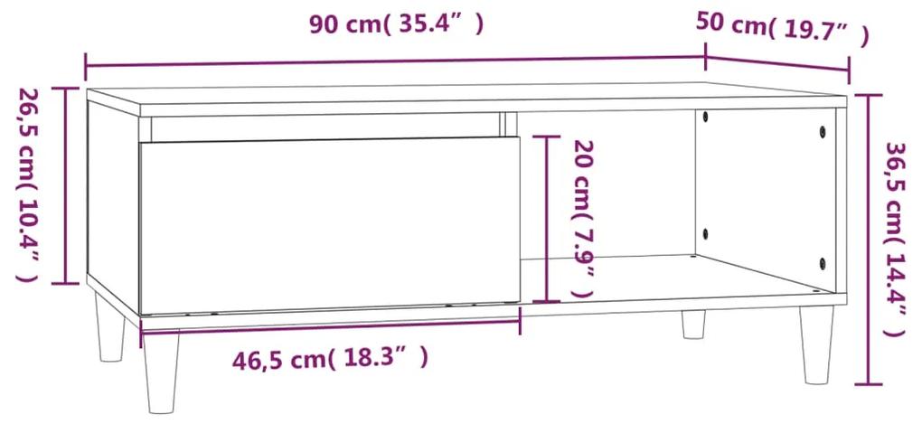 Mesa de centro 90x50x36,5 cm derivados de madeira preto