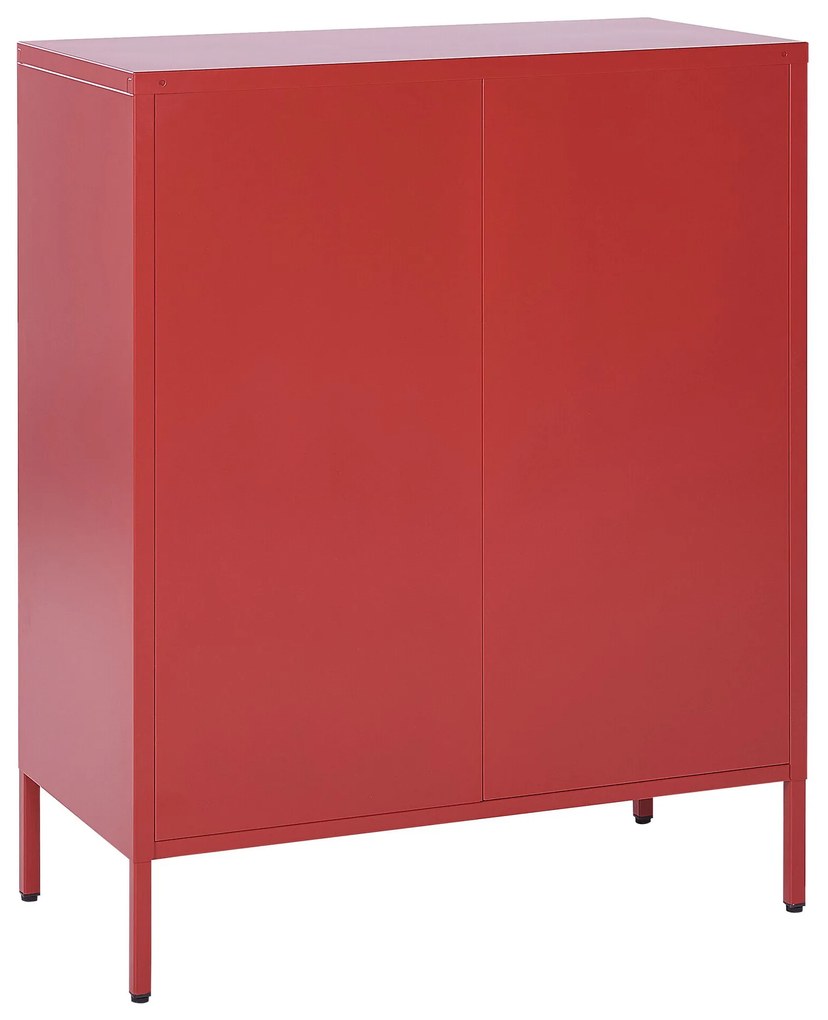Aparador com 2 portas em metal vermelho WAKATIPU Beliani