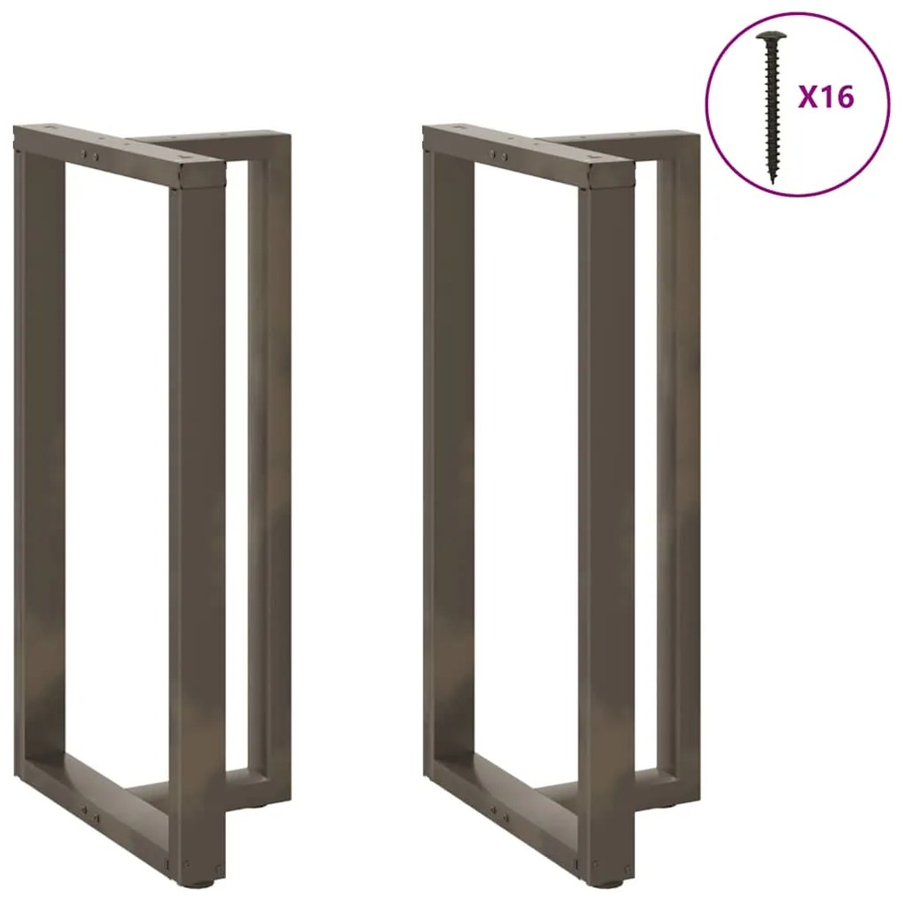 Pés de mesa de bar em forma de T, 2 peças, preto, 60x35x(110-111) cm,