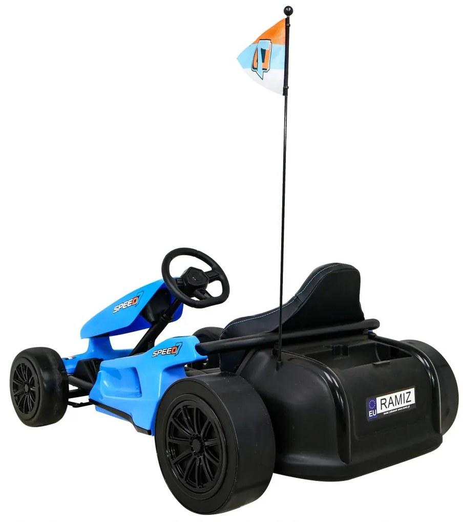 Kart elétrico para Crianças 24V SPEED 7 DRIFT KING Rodas Frente EVA, Rodas Atras Plastico, Assento de couro Azul