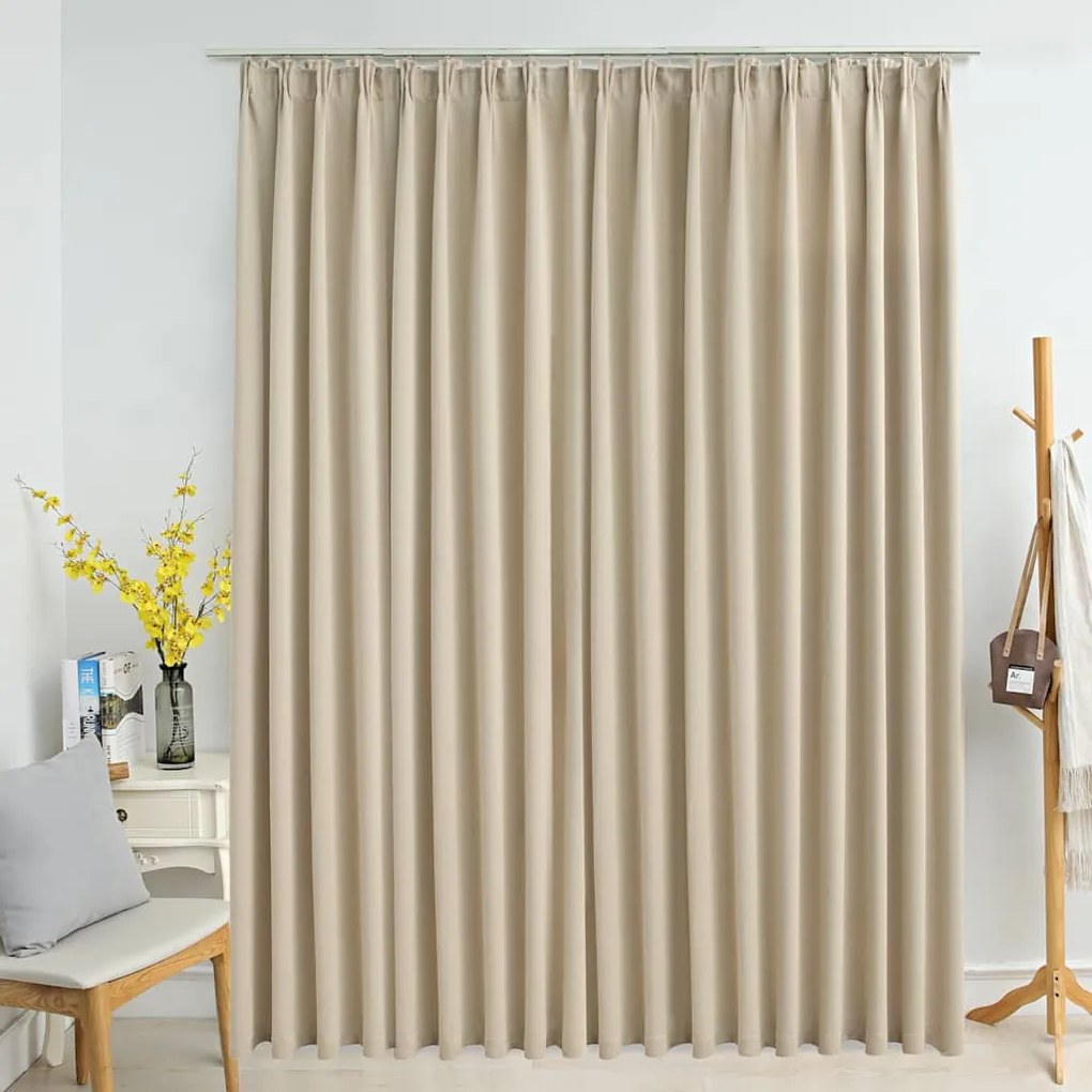 Cortina blackout com ganchos 290x245 cm bege