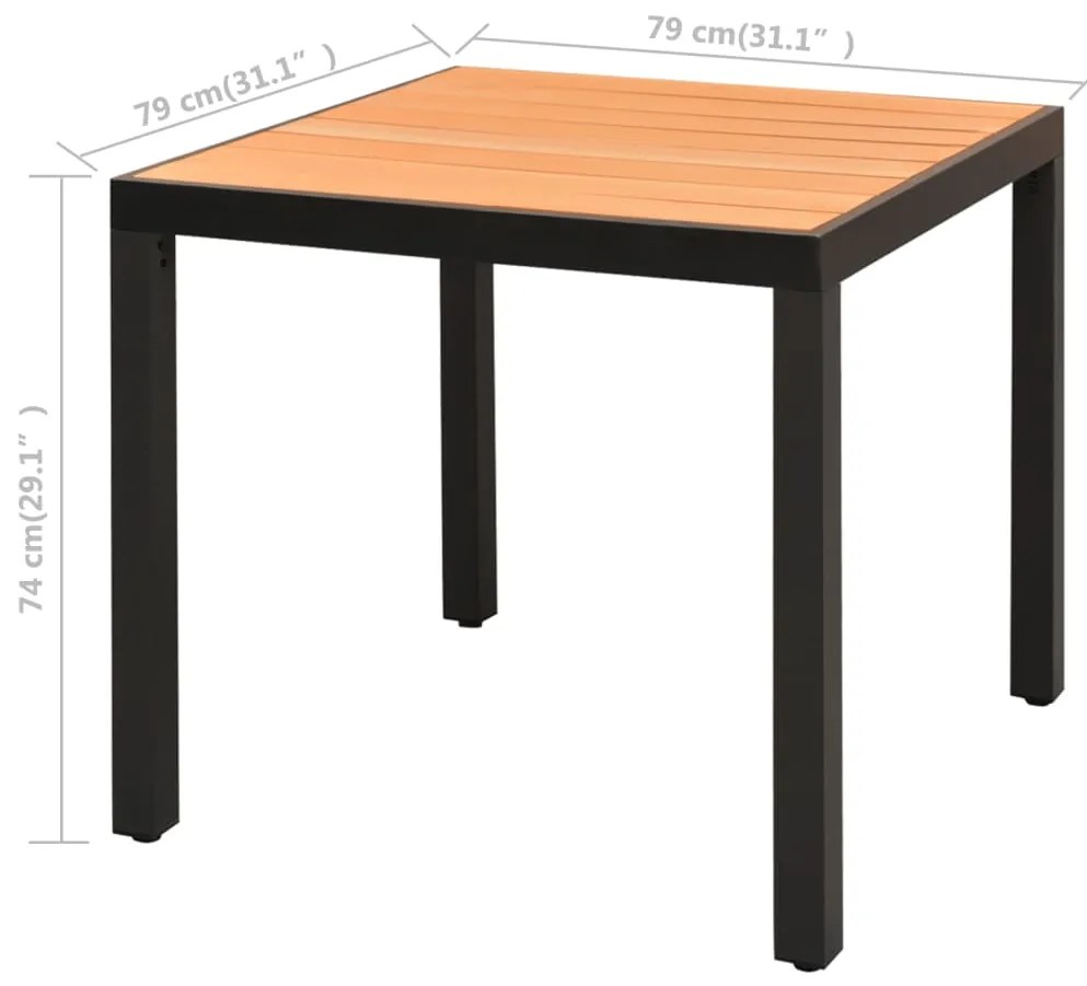 3 pcs conjunto de jantar p/ jardim vime de PVC preto e castanho