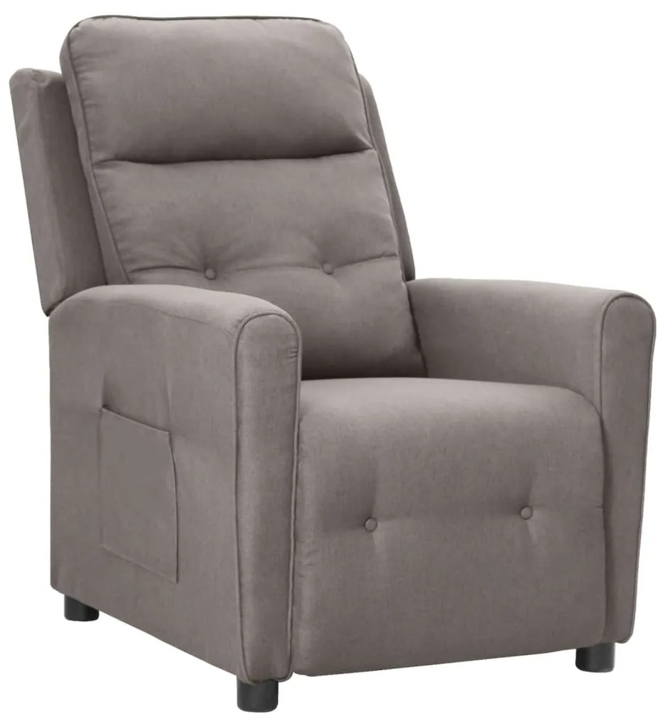 342285 vidaXL Poltrona reclinável tecido cinzento-acastanhado