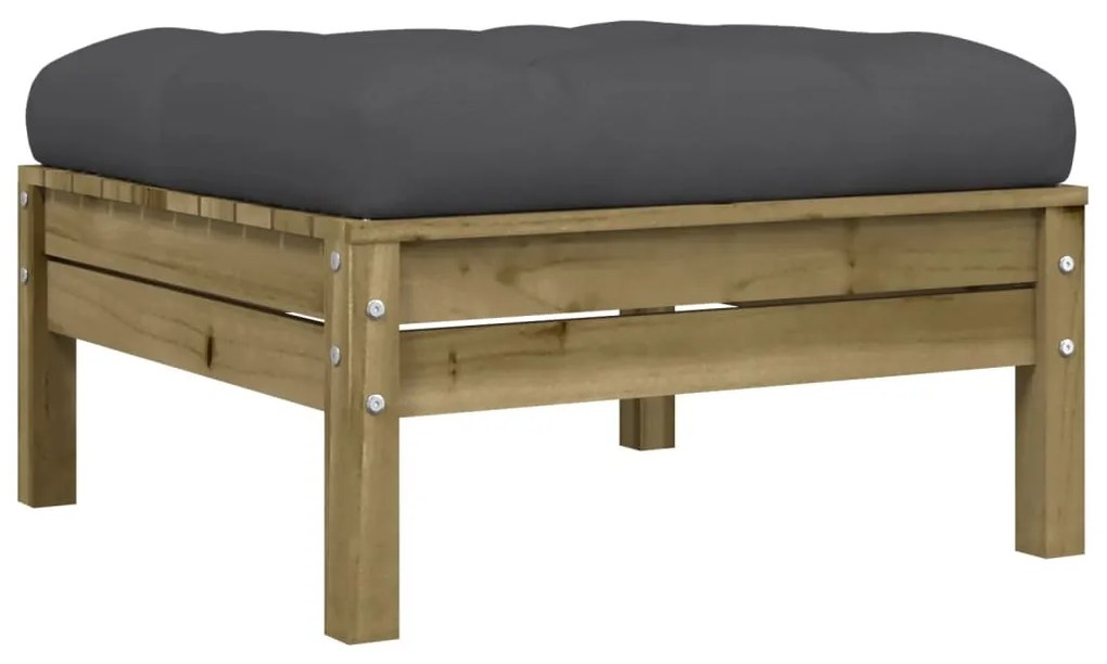 4 pcs conjunto sofás p/ jardim com almofadões pinho impregnado