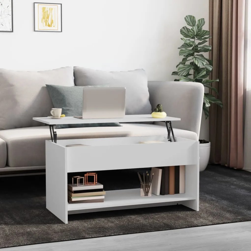 vidaXL Mesa de centro 102x50x52,5 cm madeira processada branco