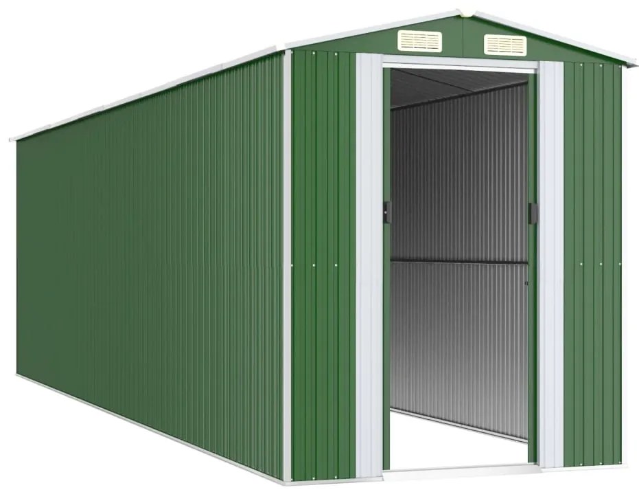 Abrigo de jardim 192x689x223 cm aço galvanizado verde