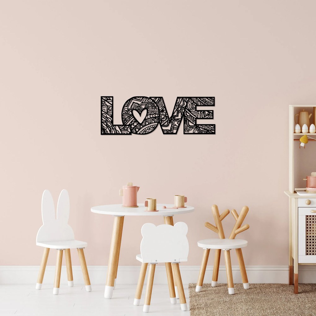 Acessório Decorativo de Metal Love 5 – Preto – 23 x 70 cm