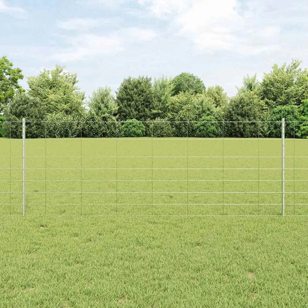 Postes de Cerca vidaXL 11 pcs Canal U 80 cm Aço Galvanizado