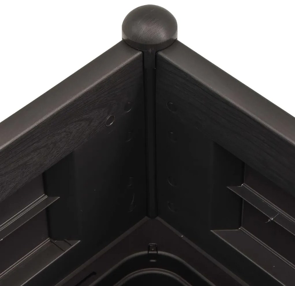 Canteiro elevado para jardim PP 100x43x35 cm antracite