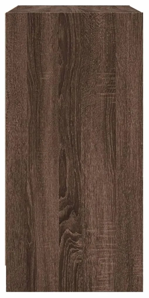 Armário de apoio c/ portas vidro 68x37x75,5cm carvalho castanho