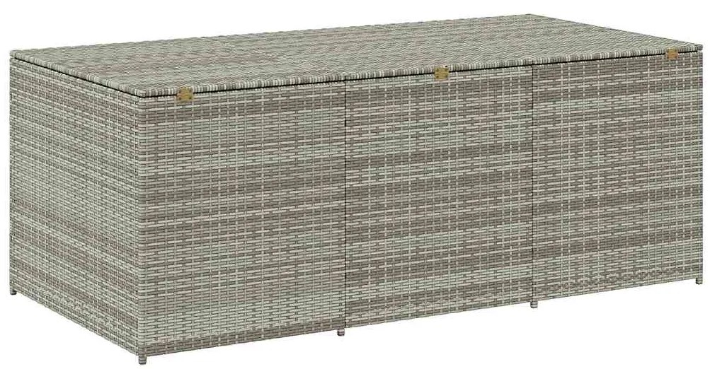 Caixa de arrumação para jardim 180x90x70 cm vime PE cinzento