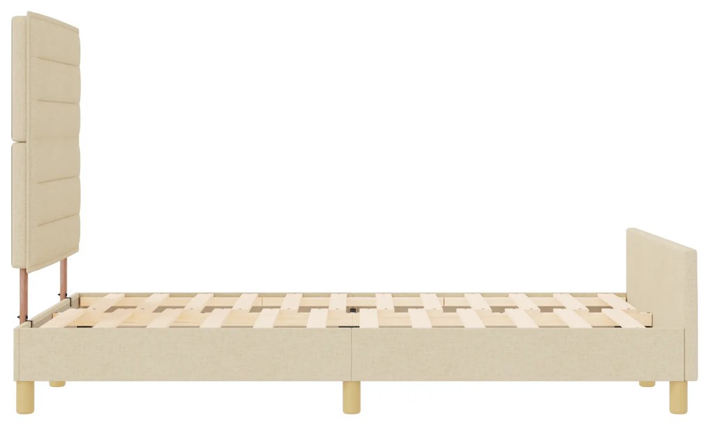 Cama vidaXL Creme 140x200 cm Tecido