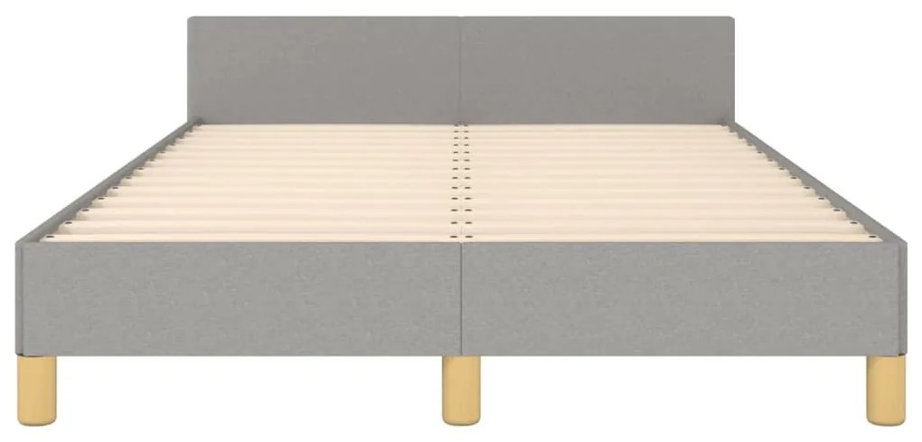 Estrutura de cama sem colchão 120x200 cm tecido cinzento-claro
