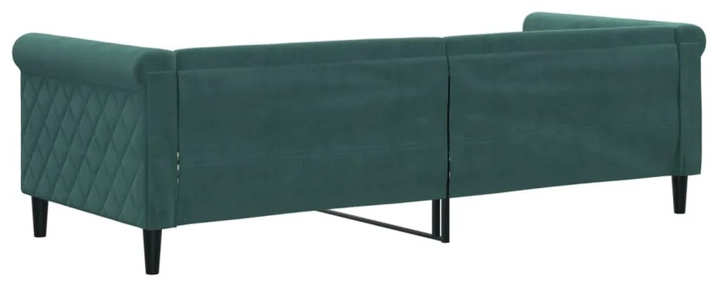 Sofá-cama 80x200 cm veludo verde-escuro