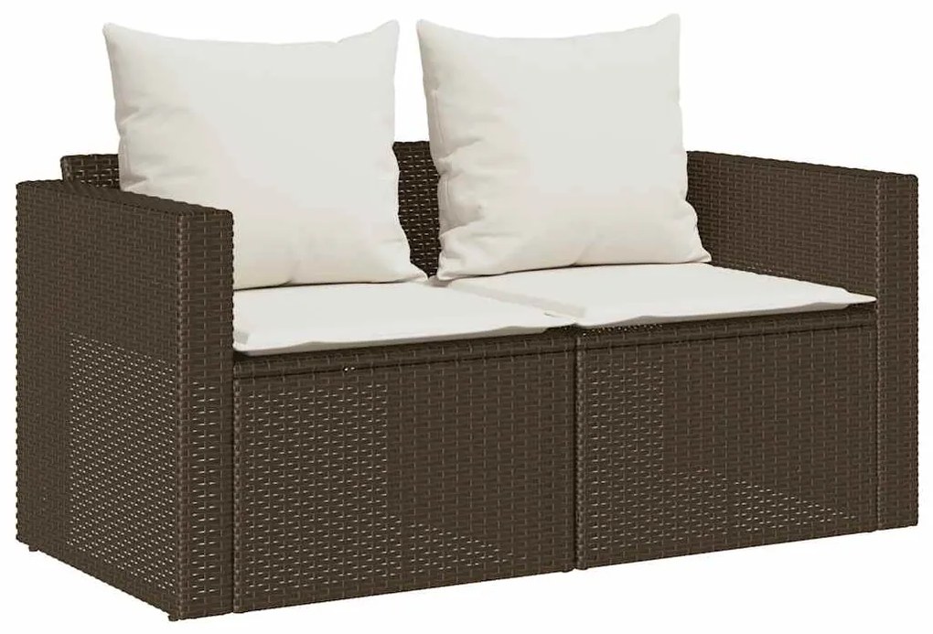 5 pcs conjunto sofás de jardim c/ almofadões empilhável vime PE