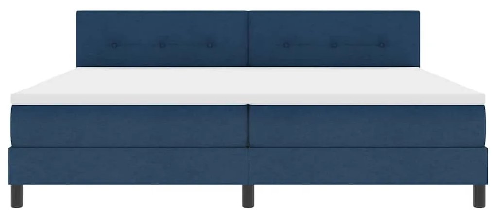 Cama Box com Colchão Azul 200x200 cm Tecido
