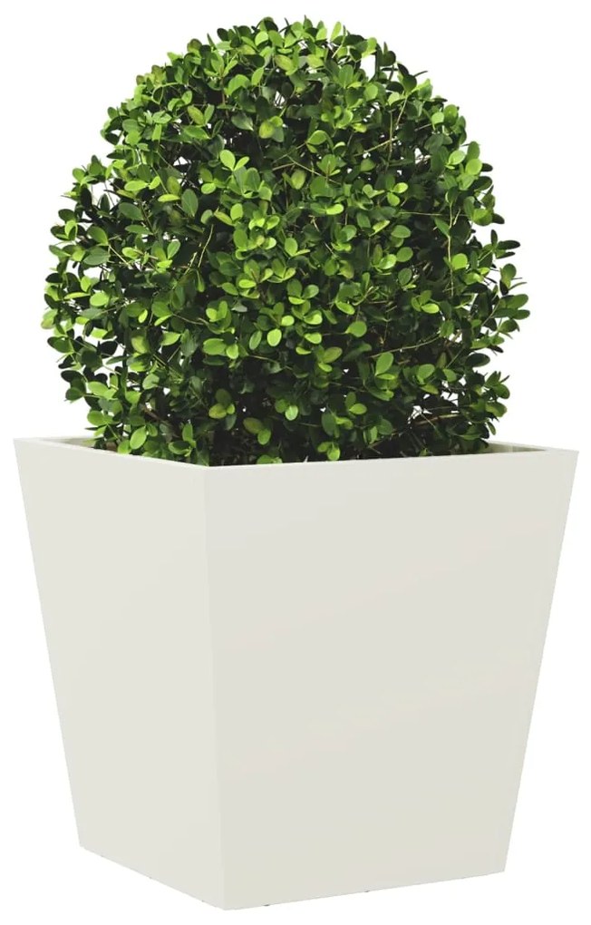 Vaso/floreira de jardim 40x40x40 cm aço branco