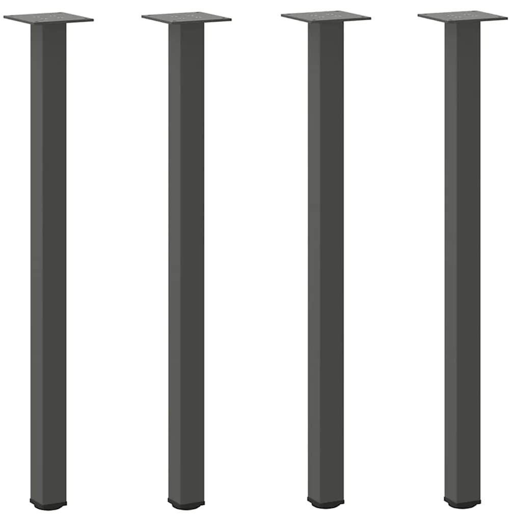 Pés de mesa de console 4 peças antracite 72-74 cm aço