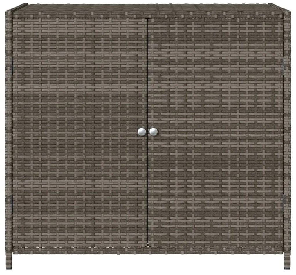 Armário de arrumação p/ jardim 83x45x76 cm vime PE cinzento