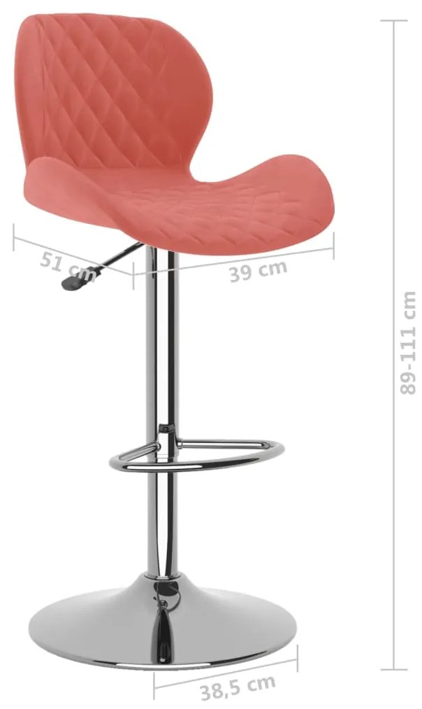Bancos de bar 2 pcs veludo rosa