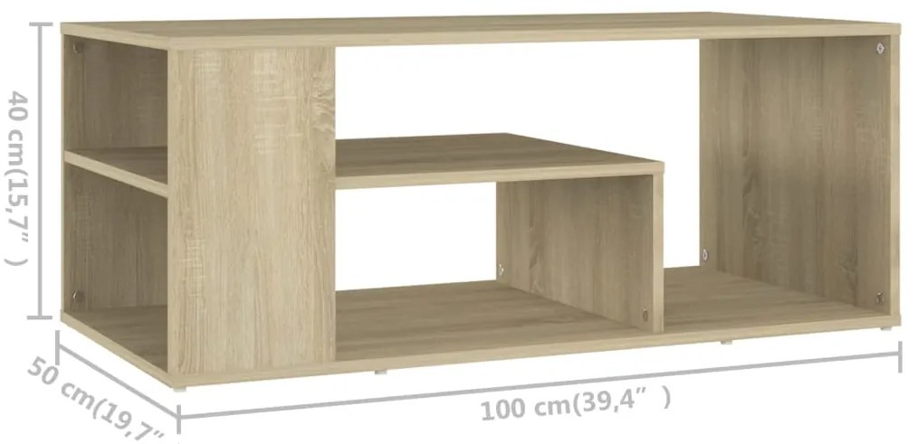 Mesa centro 100x50x40 cm derivados de madeira carvalho sonoma