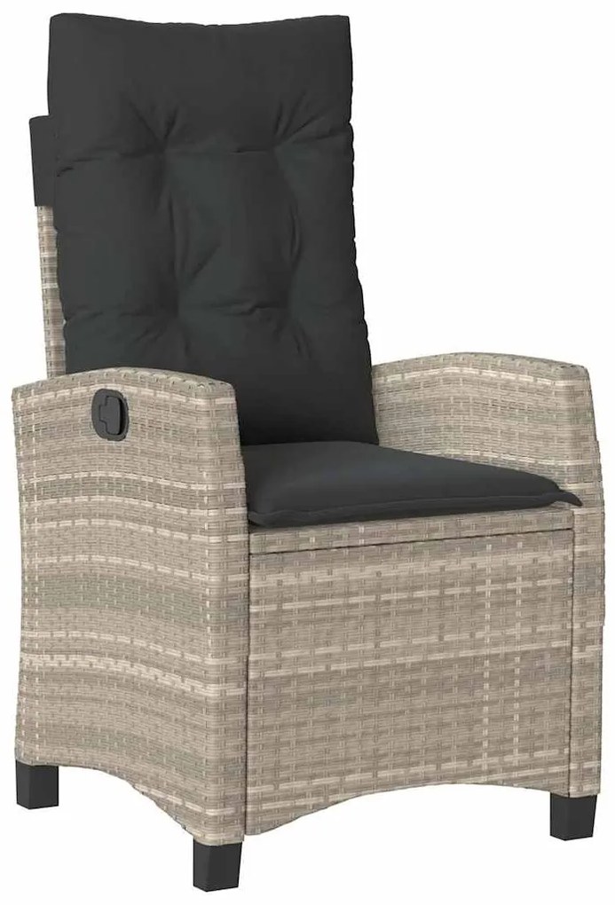 9 pcs conjunto de jantar p/ jardim c/ almofadões cinzento claro