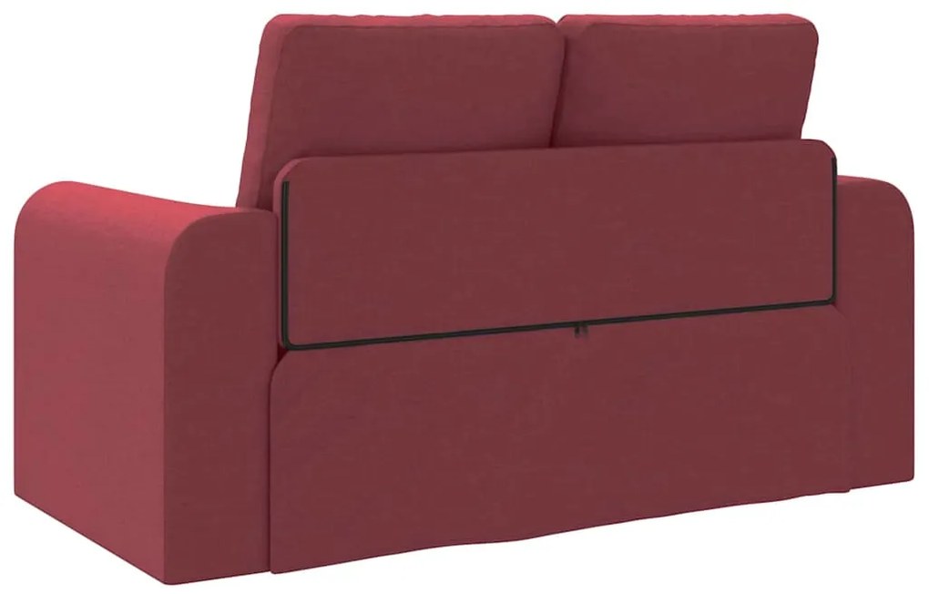 Sofá Cama de Chão 2-em-1 Vermelho Vinho 148x71x83 cm Tecido