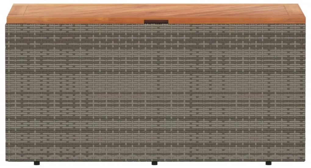 Caixa arrumação jardim 110x50x54 cm vime PE/acácia maciça cinza