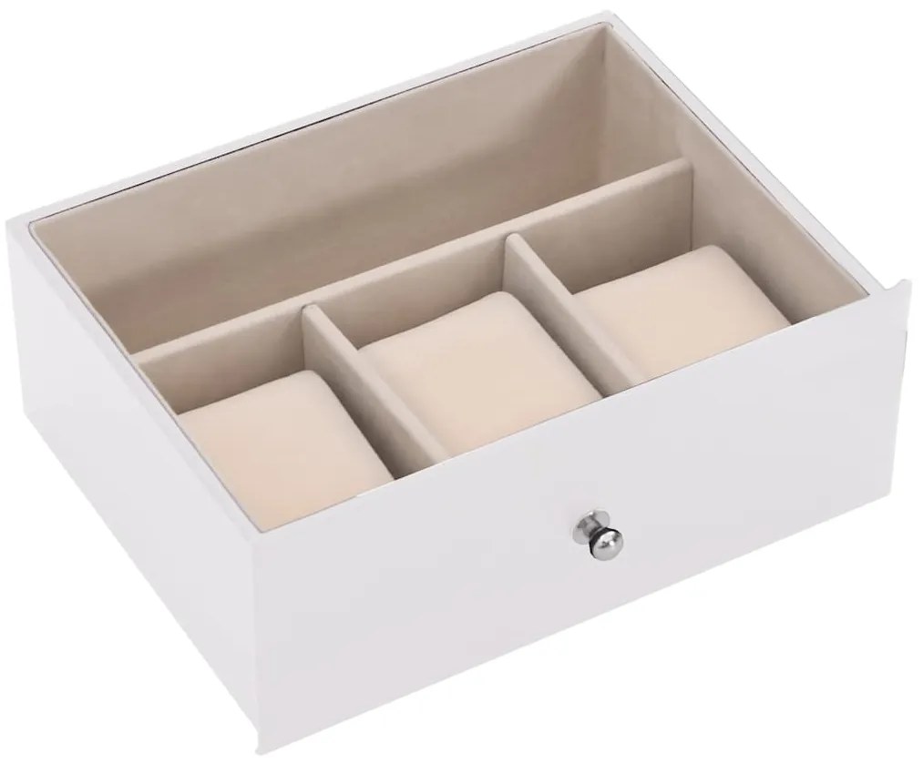 Caixa para jóias de 6 camadas com espelho com fechadura Branco