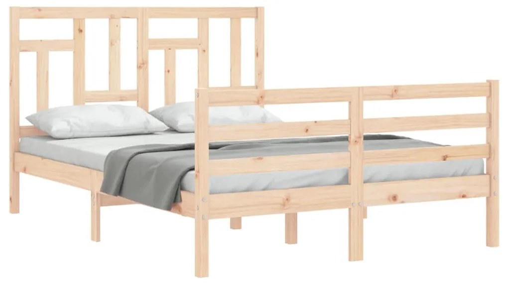 Estrutura de cama de casal com cabeceira madeira maciça