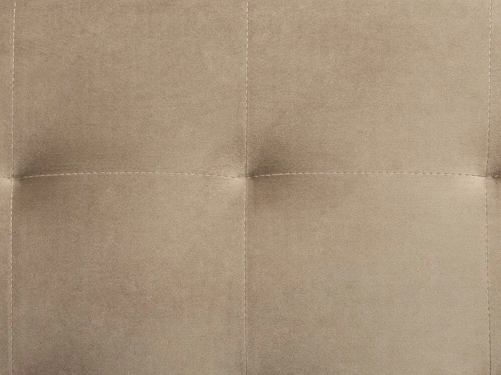 Sofá de canto 4 lugares com repousa-pés em veludo cor de areia à direita ABERDEEN Beliani