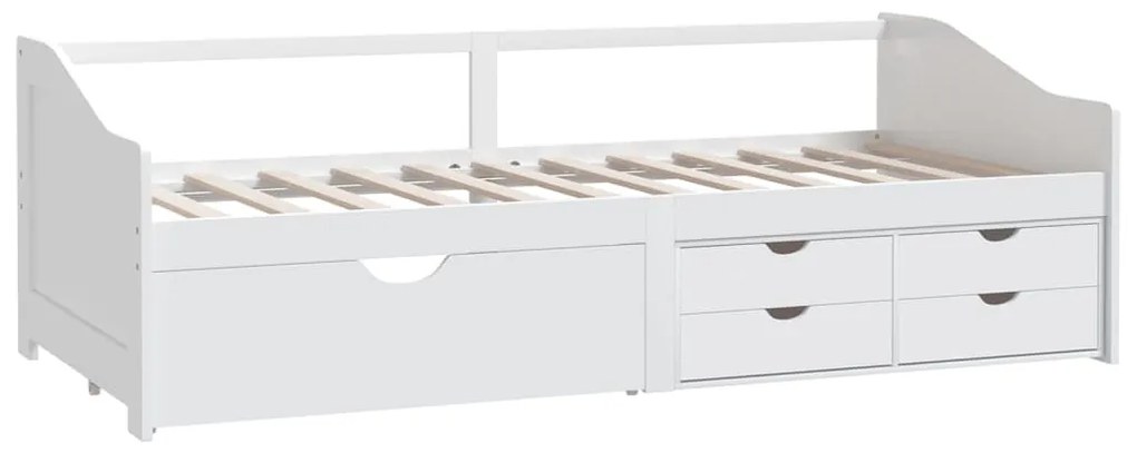 Sofá-cama 3 lugares c/ gavetas 90x200 cm pinho maciço branco