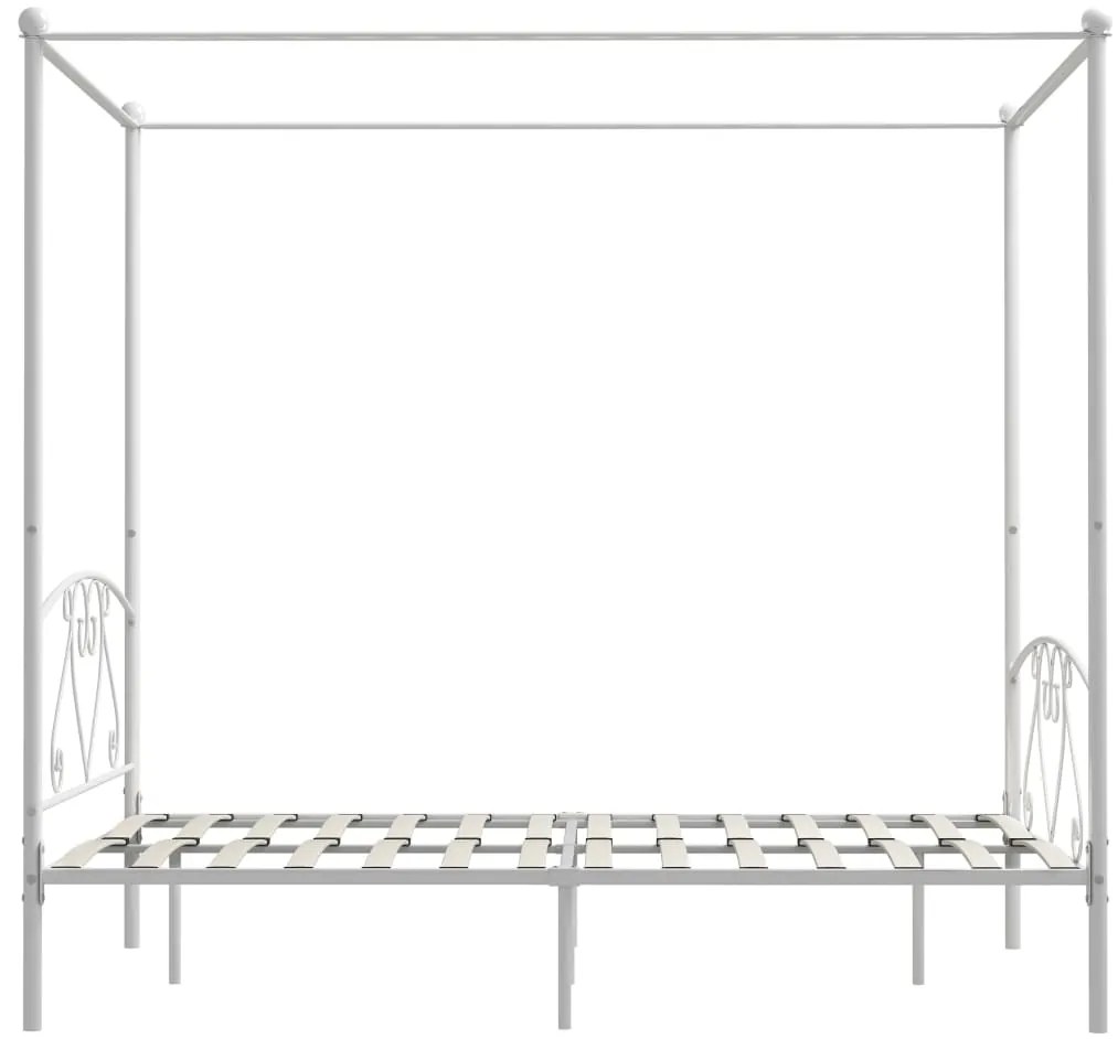 Estrutura de cama dossel 160x200 cm metal branco