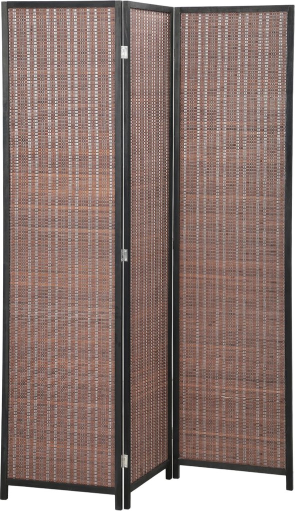 Biombo de madeira para separar divisões, divisória dobrável de 3 painéis, 135 x 180 cm, castanho