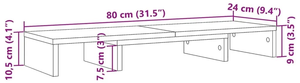 Suporte para monitor ajustável derivados de madeira branco