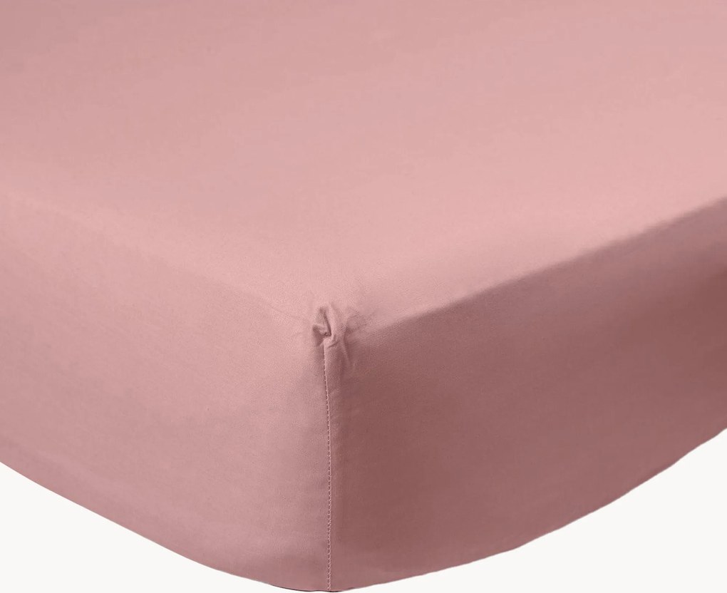 Lençol com elástico em percal de algodão para boxspring Mauve