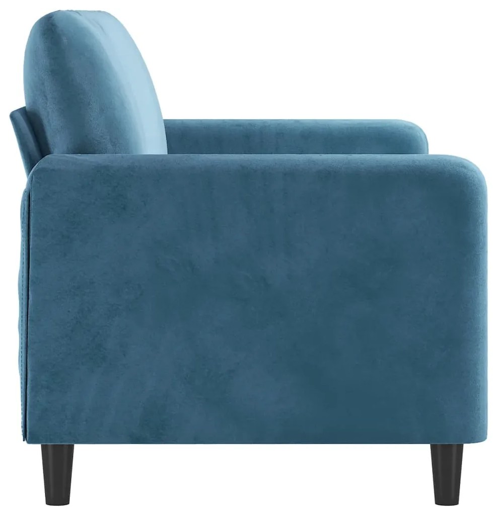 Sofá de 2 lugares veludo 140 cm azul