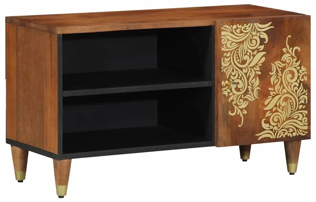 vidaXL Gabinete para TV com prateleira Marrom mel 80 x 33 x 46 cm