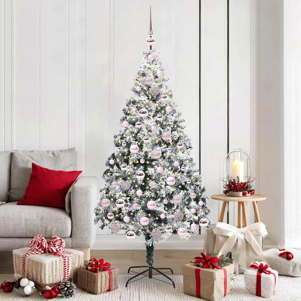 vidaXL Árvore de Natal Artificial Branco 180 cm PVC, Aço e Plástico