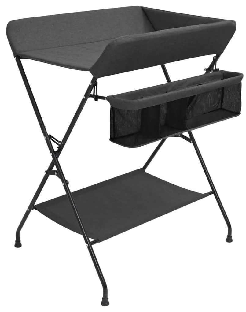 10266 vidaXL Mesa muda-fraldas ferro antracite