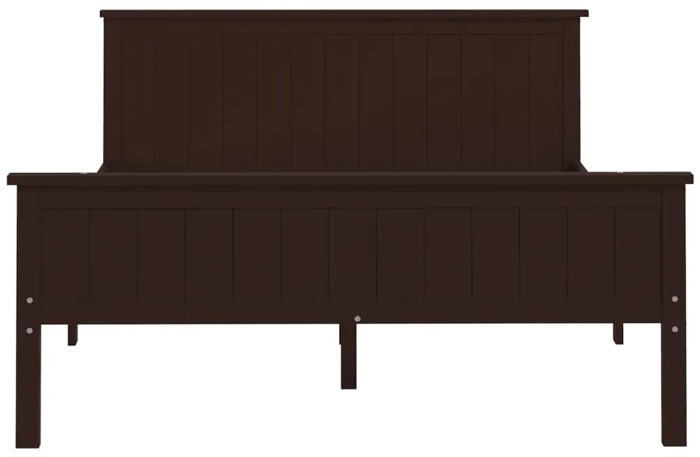 Estrutura de cama 140x200 cm pinho maciço castanho-escuro