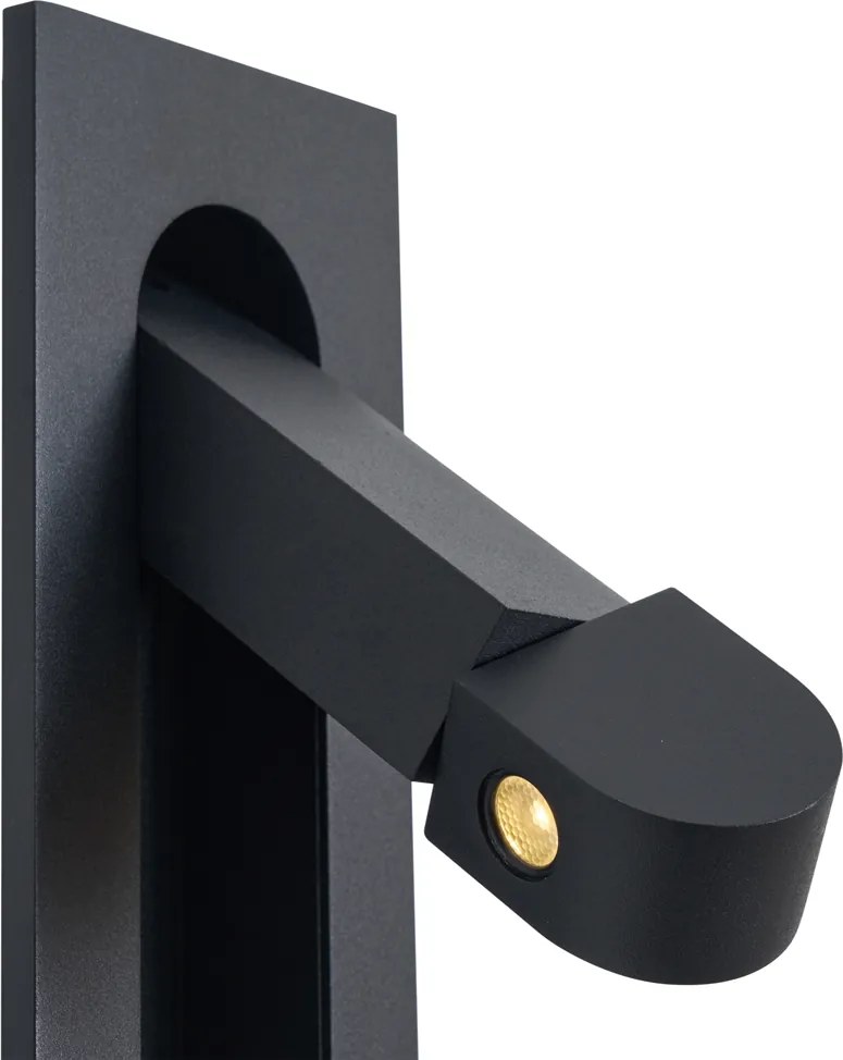 Conjunto de 2 candeeiros de parede modernos pretos com LED e porta USB-C - Hilton