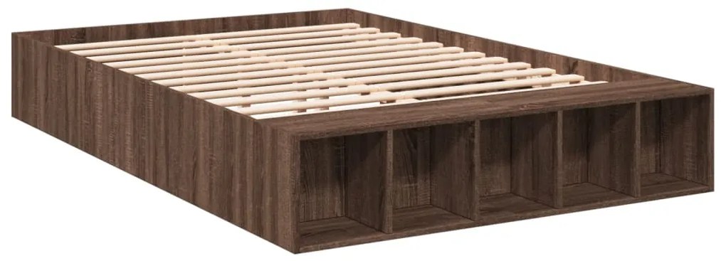 Estrutura de cama 120x190cm derivados madeira carvalho castanho