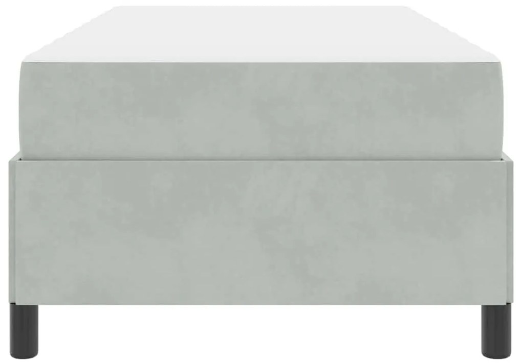 Estrutura da Cama Branco e Cinza Claro 90 x 190 cm Veludo