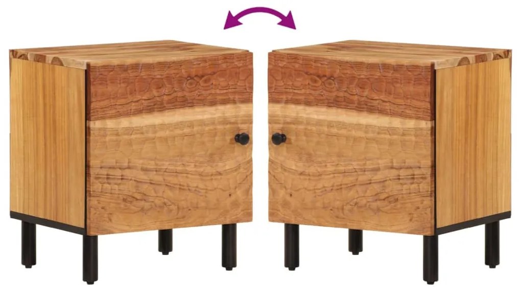Mesas de cabeceira 2 pcs 40x33x46 cm madeira de acácia maciça